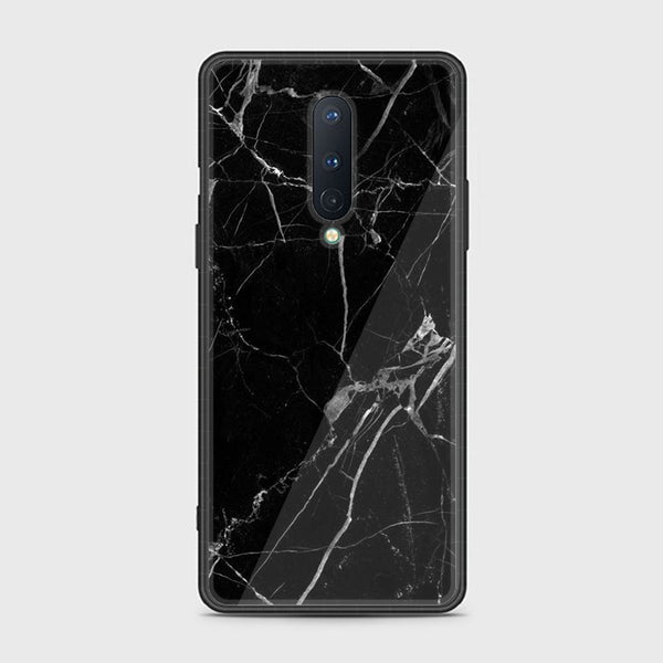 OnePlus 8 - Black Marble Design 2 - Premium Printed Glass soft Bumper shock Proof Case CS-20791