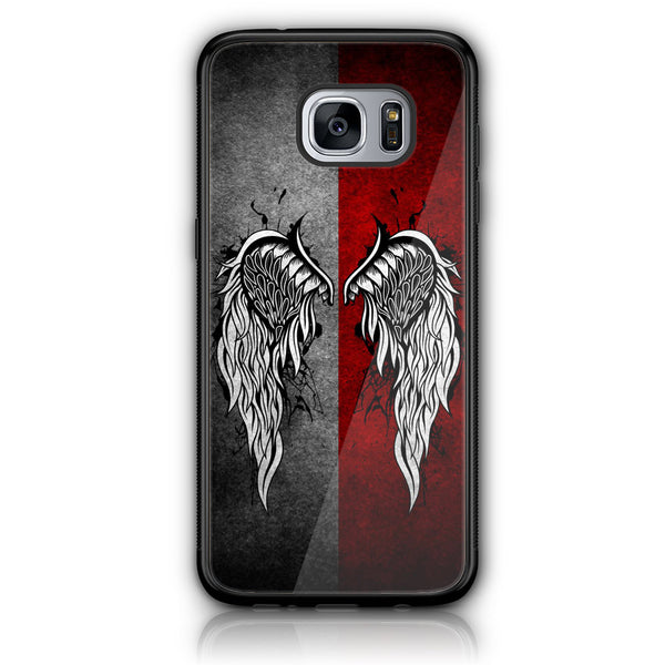 Samsung Galaxy S7 Edge - Angel Wings Design 2 - Premium Printed Glass soft Bumper shock Proof Case CS-33420