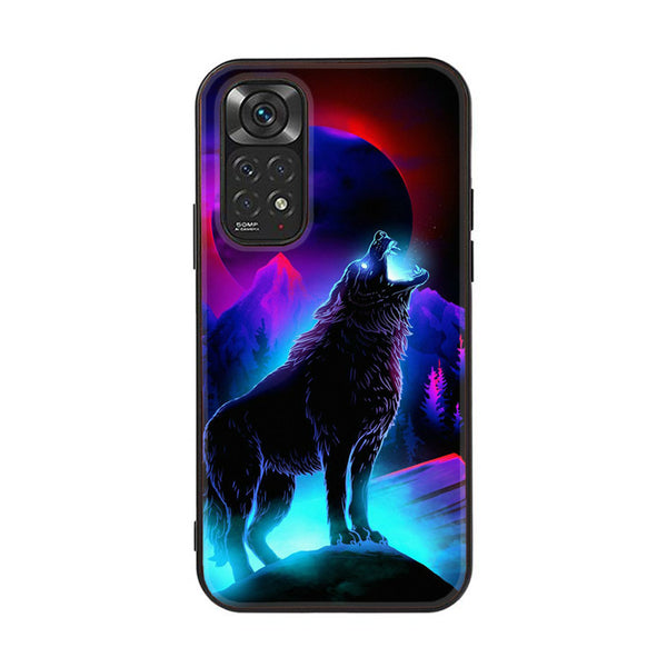 Xiaomi Redmi Note 11 4G Wolf  Series  Design 2 Premium Printed Glass soft Bumper shock Proof Case CS-20339