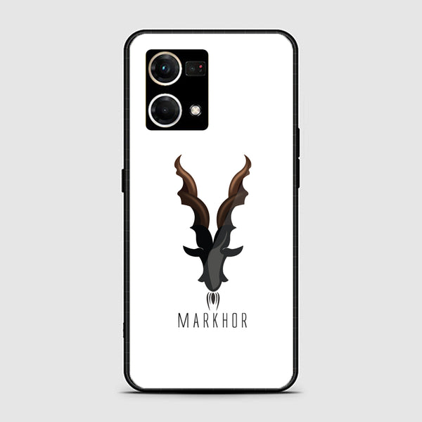 Oppo Reno 7/Oppo F21 Pro 4G Markhor Design 2  Premium Printed Glass soft Bumper shock Proof Case CS-28534