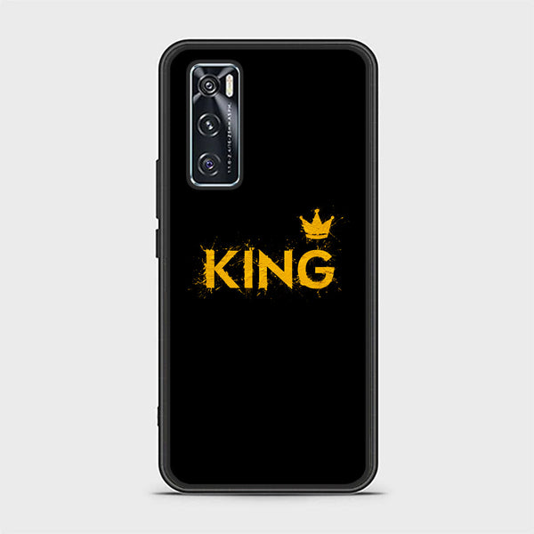 Vivo V20 SE  King V 2.0 Design 2 Premium Printed Glass soft Bumper shock Proof Case CS-16812