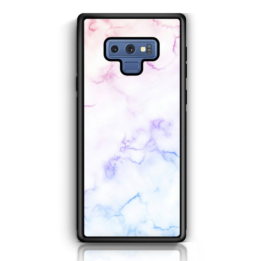 Samsung Galaxy Note 9 - White Marble Series - Premium Printed Glass soft Bumper shock Proof Case
