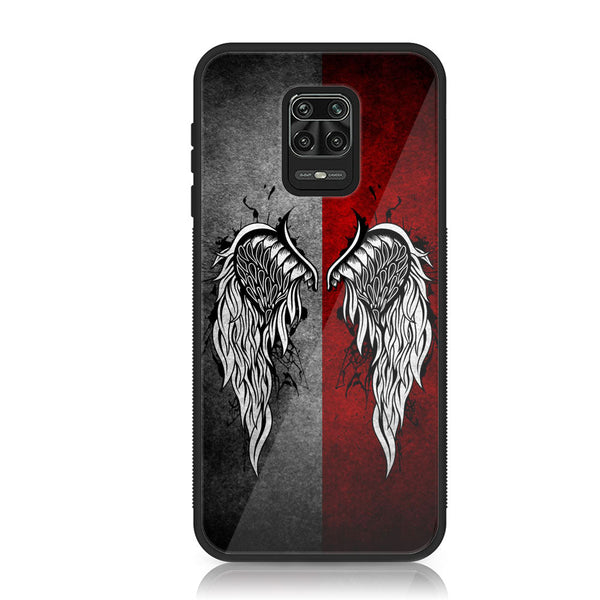 Xiaomi Redmi Note 9S - Angel Wings Design 2 - Premium Printed Glass soft Bumper shock Proof Case CS-10098 CS-12459