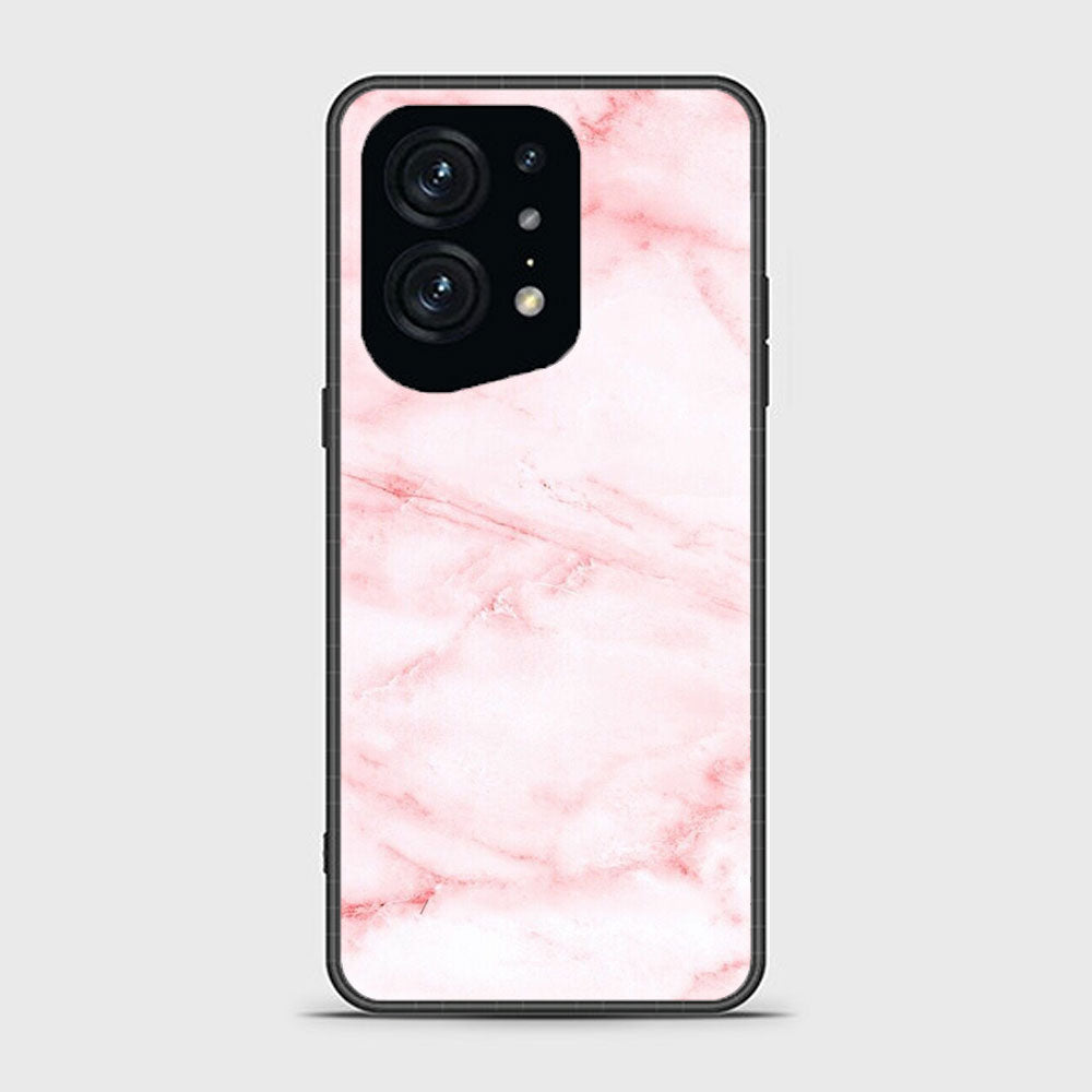 Oppo Find X5 Pro Pink Marble Series Premium Printed Glass soft Bumper shock Proof Case