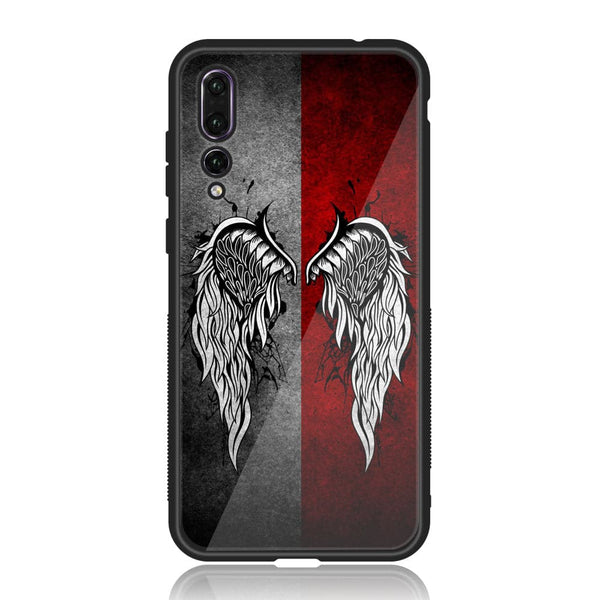 Huawei P20 Pro - Angel Wings Design 2- Premium Printed Glass soft Bumper shock Proof Case CS-11728