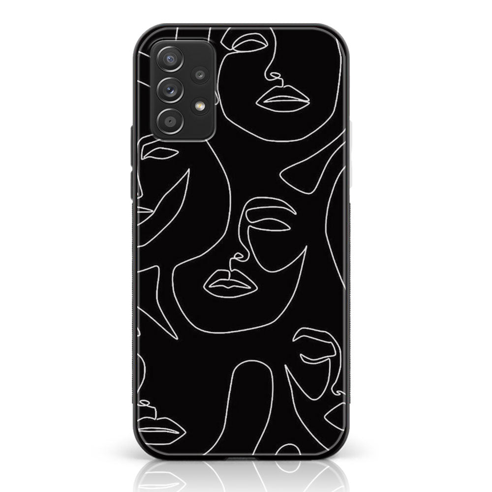 Samsung Galaxy A52 5G - Girls Line Art Series - Premium Printed Glass soft Bumper shock Proof Case