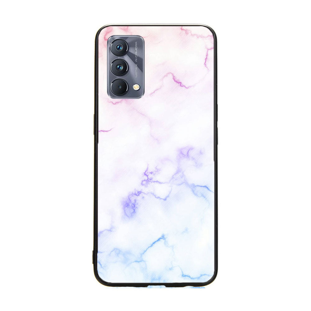 Realme GT Master Edition White Marble Series  Premium Printed Glass soft Bumper shock Proof Case