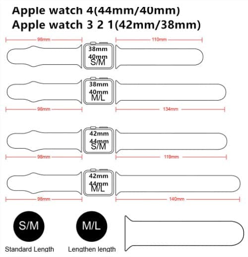 Apple Watch 7, 6, 5, 4, 3, 2, 1 Sport Bracelet Rubber Watch strap Band
