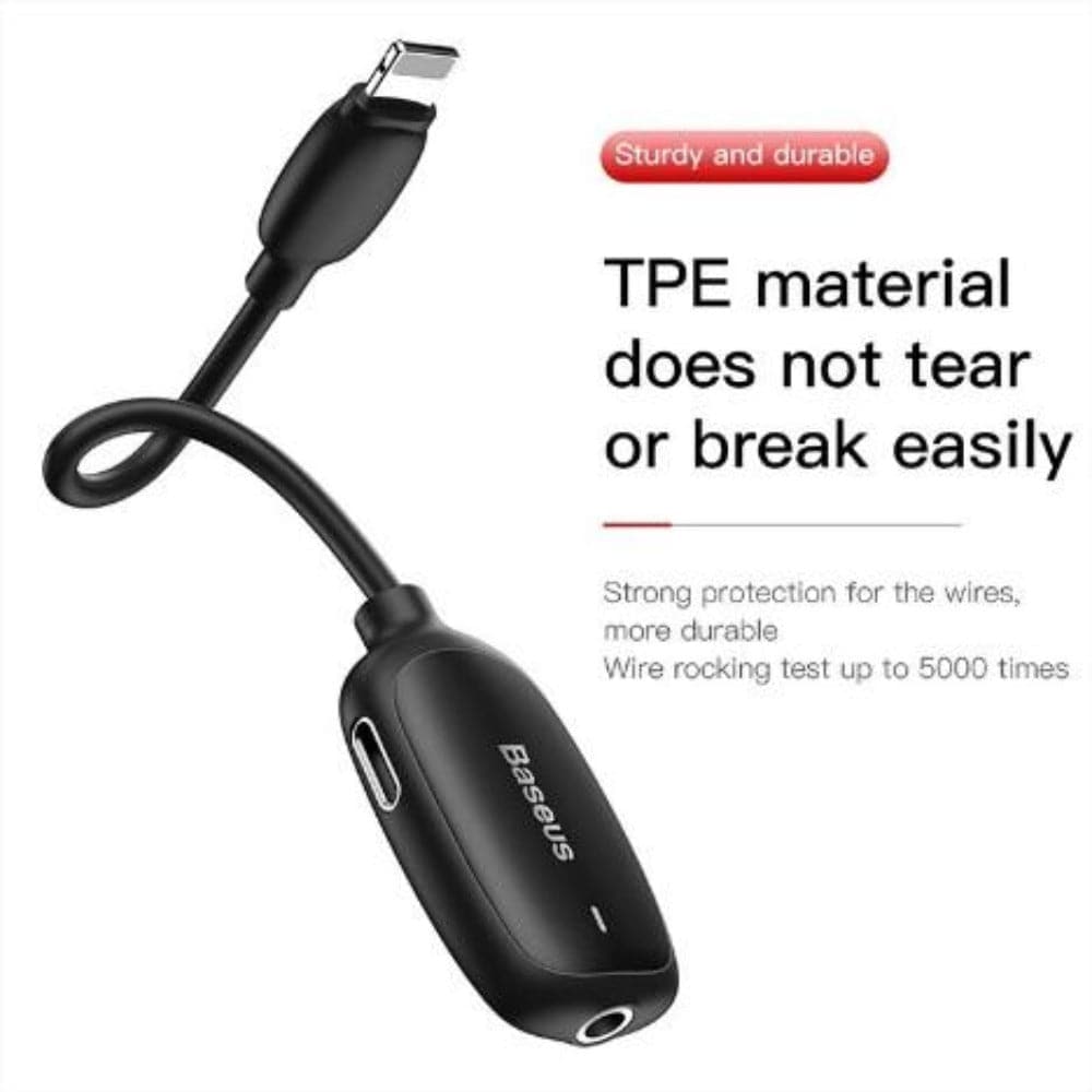 Baseus L51 Audio Adapter Lightning male to Female Lightning Charging+Female lightning Music+ 3.5mm Splitter