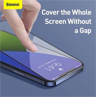 Baseus iPhone 12 Series Pack of 2 Edge to Edge Glass Protector Black Edges