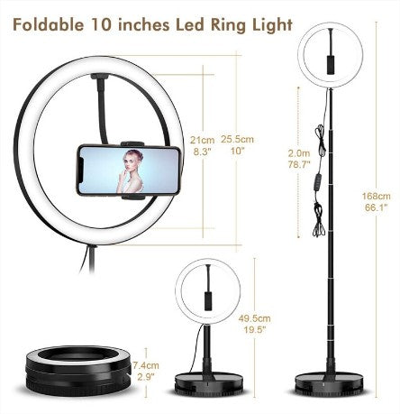 Retractable 26 cm LED Portable Ring Light