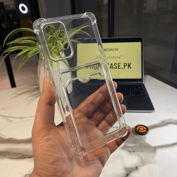 Galaxy A23 Wallet Card Holder Transparent Slot ShockProof Case