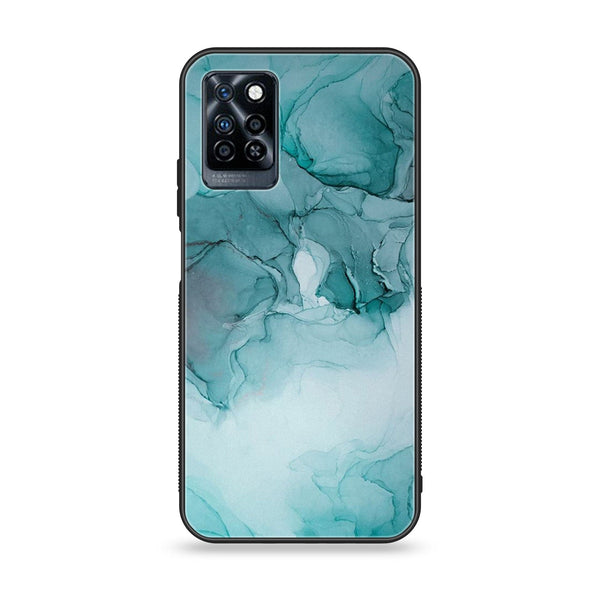 Infinix Note 10 Pro Blue Marble Series Design 3  Premium Printed Glass soft Bumper shock Proof Case CS-21694