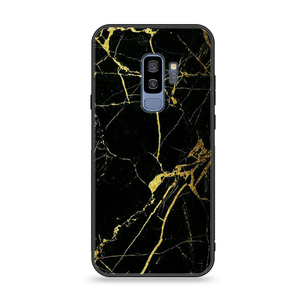 Samsung Galaxy S9 Plus - BLACK Marble Design 3 - Premium Printed Glass soft Bumper shock Proof Case CS-20177