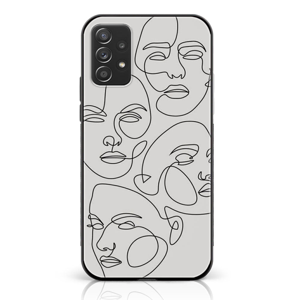 Samsung Galaxy A52 5G - Girls Line Art Series - Premium Printed Glass soft Bumper shock Proof Case