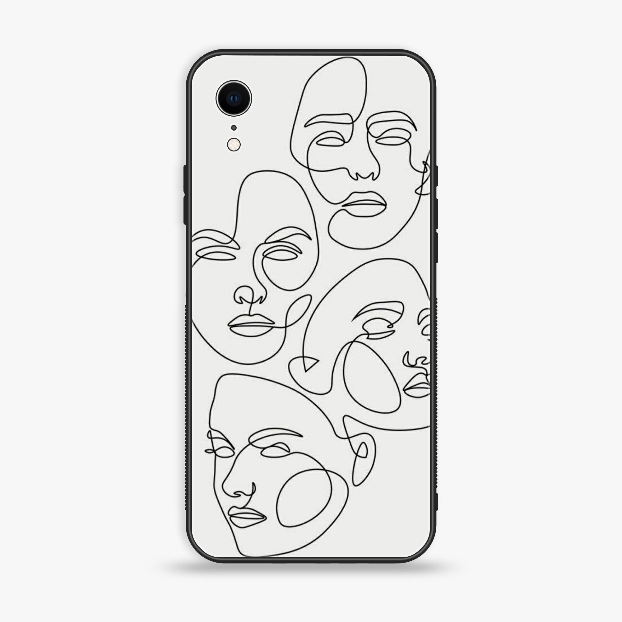 iPhone XR - Girl line  Series - Premium Printed Glass soft Bumper shock Proof Case