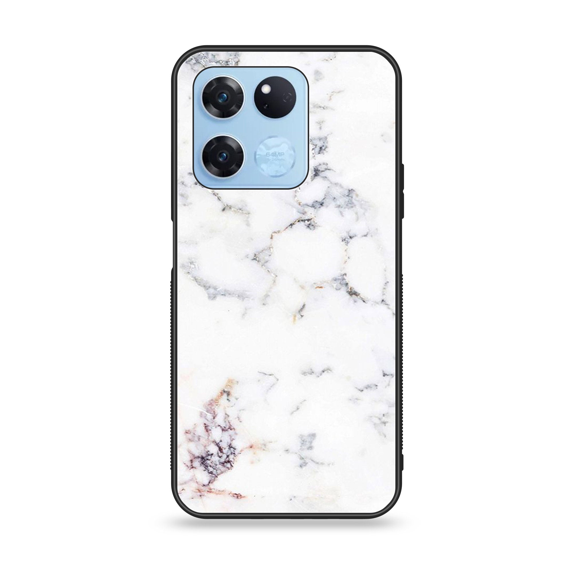 OnePlus Ace Racing - White Marble Series - Premium Printed Glass soft Bumper shock Proof Case