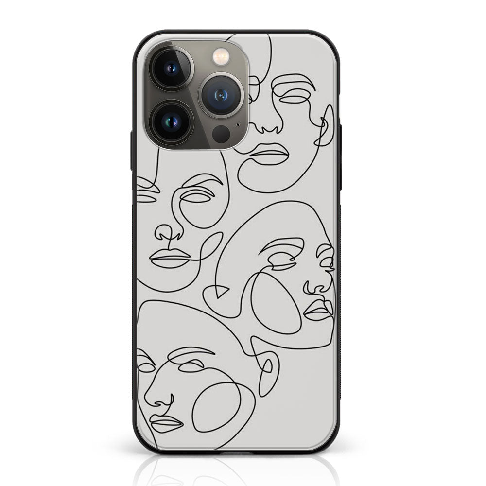 iPhone 12 Pro  - Girl Line Art Series - Premium Metal Printed soft Bumper shock Proof Case