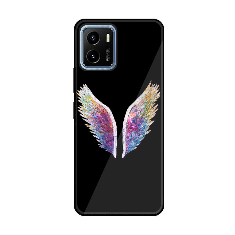 Vivo Y15a Angel Wings Series Premium Printed Glass soft Bumper shock Proof Case