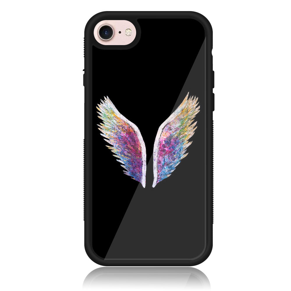 iPhone 8 - Angel Wings Series - Premium Printed Glass soft Bumper shock Proof Case