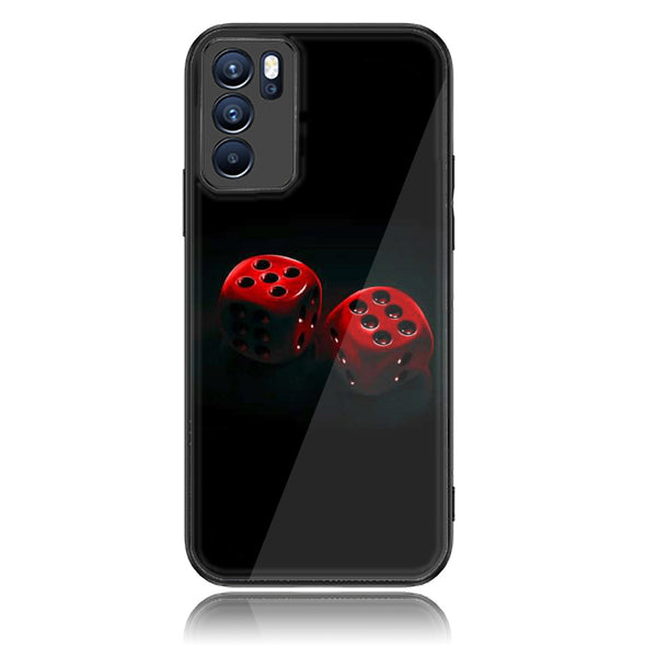 Oppo Reno 6 -  Black Art Design 3 - Premium Printed Glass soft Bumper shock Proof Case CS-24371