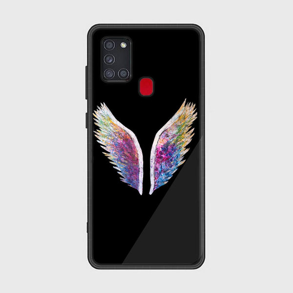 Samsung Galaxy A21s - Angel Wings Design 3 - Premium Printed Glass soft Bumper shock Proof Case CS-18489