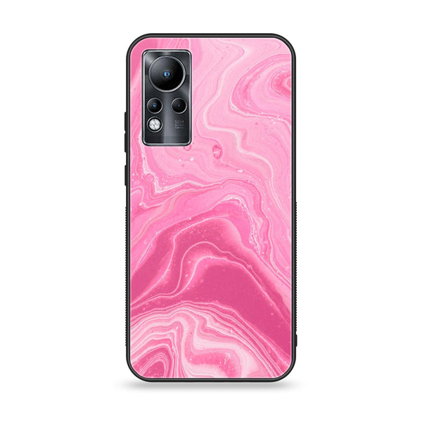 Infinix Note 11 / Infinix Note 12 G88   -Pink Marble Design 3  - Premium Printed Glass soft Bumper shock Proof Case  CS-26667