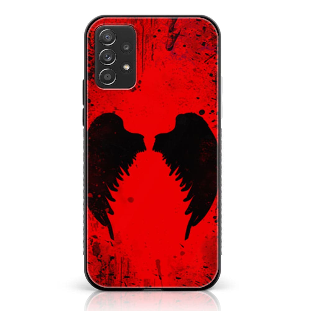 Samsung Galaxy A33- Angel Wings 2.0 Series - Premium Printed Glass soft Bumper shock Proof Case