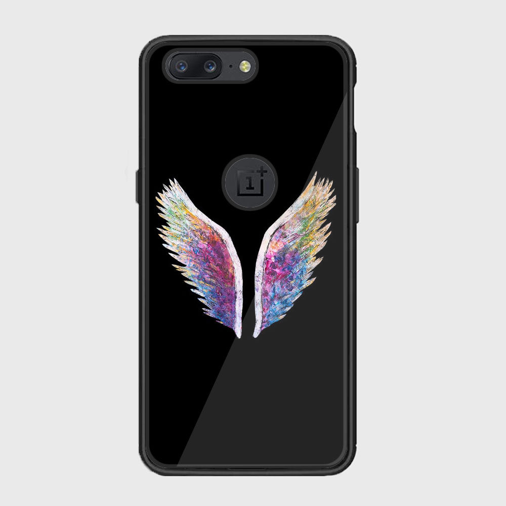 OnePlus 5 - Angel Wings Series - Premium Printed Glass soft Bumper shock Proof Case