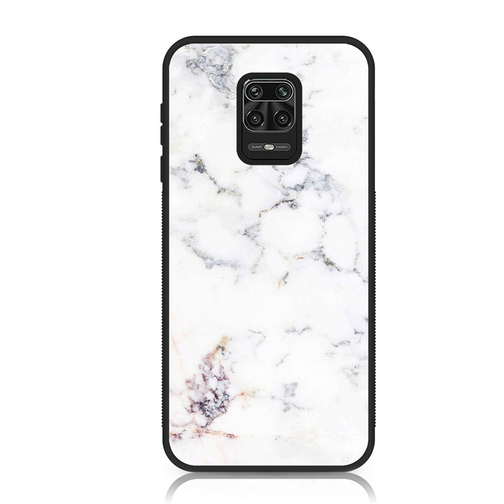 Xiaomi Redmi Note 9S - White Marble Series - Premium Printed Glass soft Bumper shock Proof Case