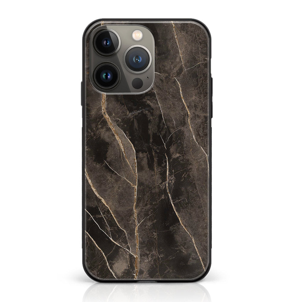 iPhone 12 Pro Max  - Black Marble V 2.0 Series - Premium Printed Glass soft Bumper shock Proof Case