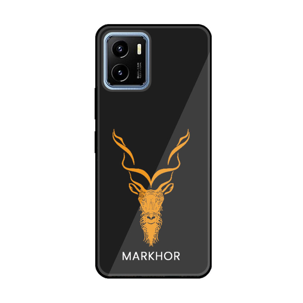 Vivo Y15a  Markhor Series Premium Printed Glass soft Bumper shock Proof Case