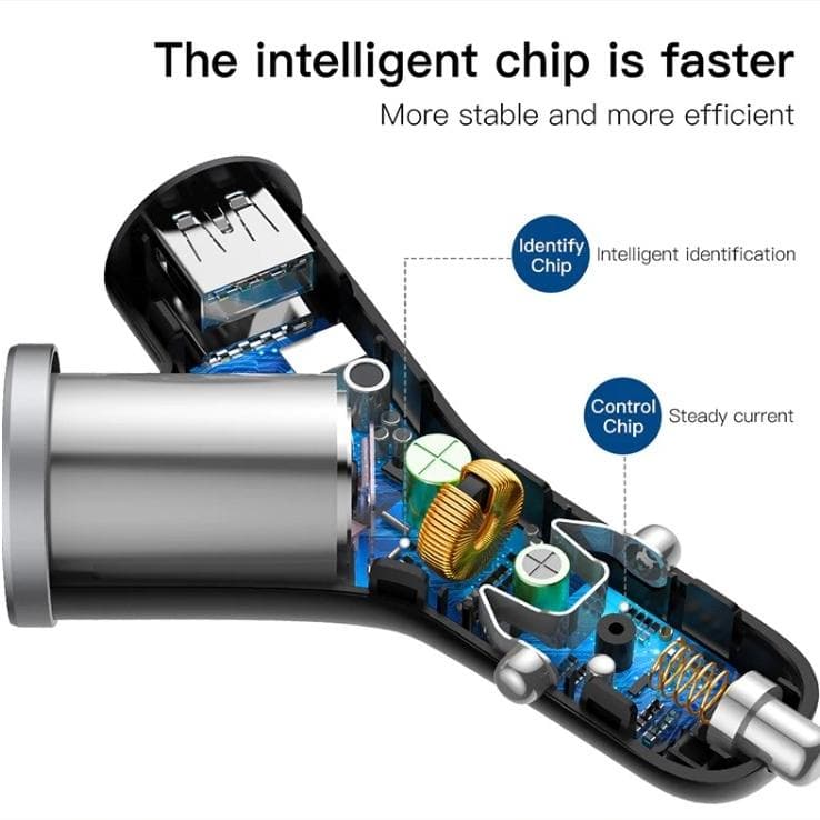 Baseus 40W Y Shape Fast Car Charger 3 in 1 - Phonecase.PK