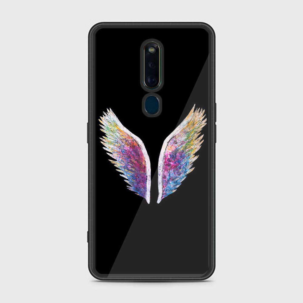 Oppo F11 Pro Angel Wings Series Premium Printed Glass soft Bumper shock Proof Case
