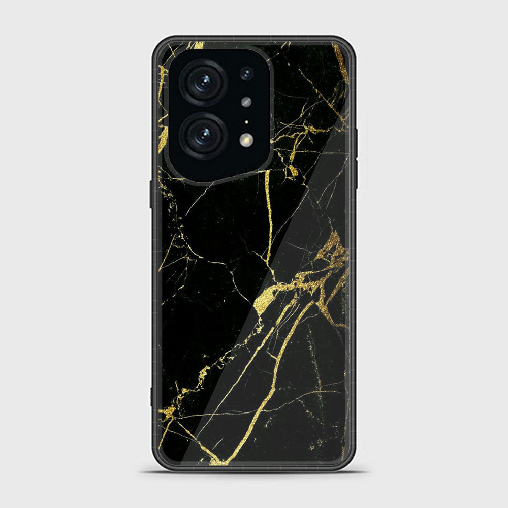 Oppo Find X5 Pro Black Marble Series Premium Printed Glass soft Bumper shock Proof Case