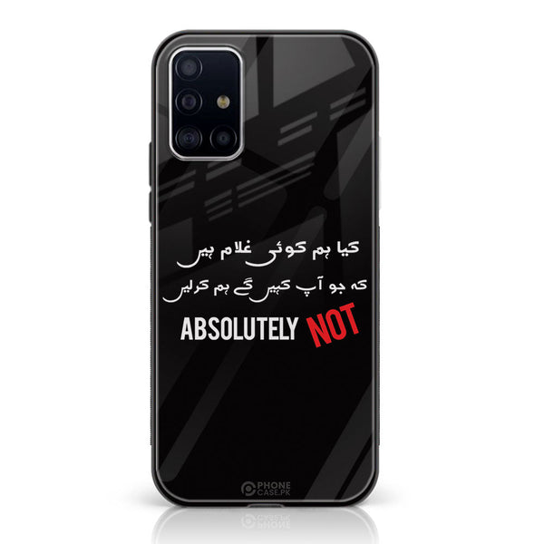 Samsung Galaxy A51 - PTI Design 3 - Premium Printed Glass soft Bumper shock Proof Case CS-20840