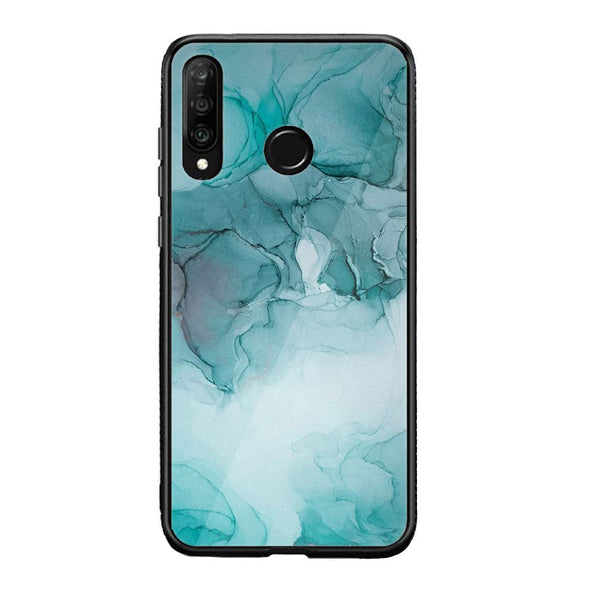 Huawei P30 lite - Blue Marble S3 Soft Bumper shock Proof Glass Case CS-35336