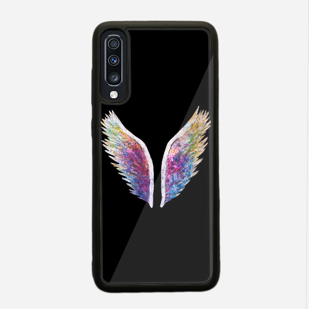 Samsung Galaxy A70S - Angel Wings Series - Premium Printed Glass soft Bumper shock Proof Case