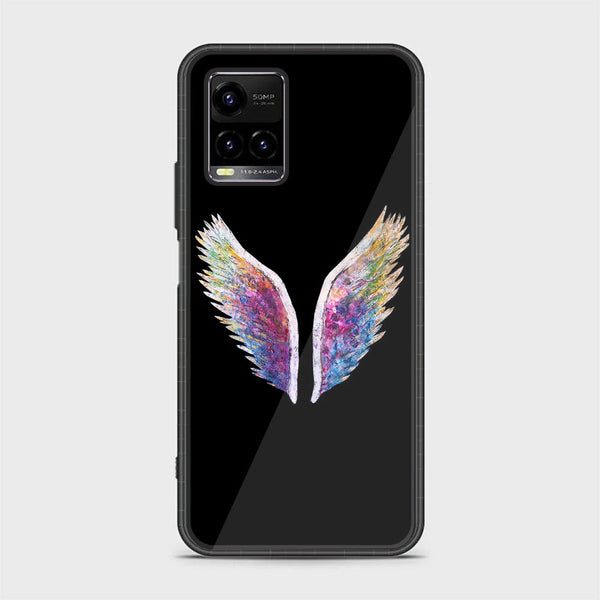 Vivo Y21 4G/ Y33s/ Y21s/ Y21A/ Y21T/Y33T  - Angel Wings Design 3 - Premium Printed Glass soft Bumper shock Proof Case  CS-35796