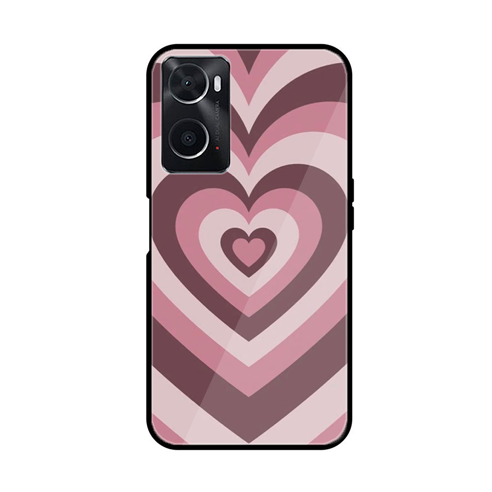 oppo A96  Heart Series  Premium Printed Glass soft Bumper shock Proof Case