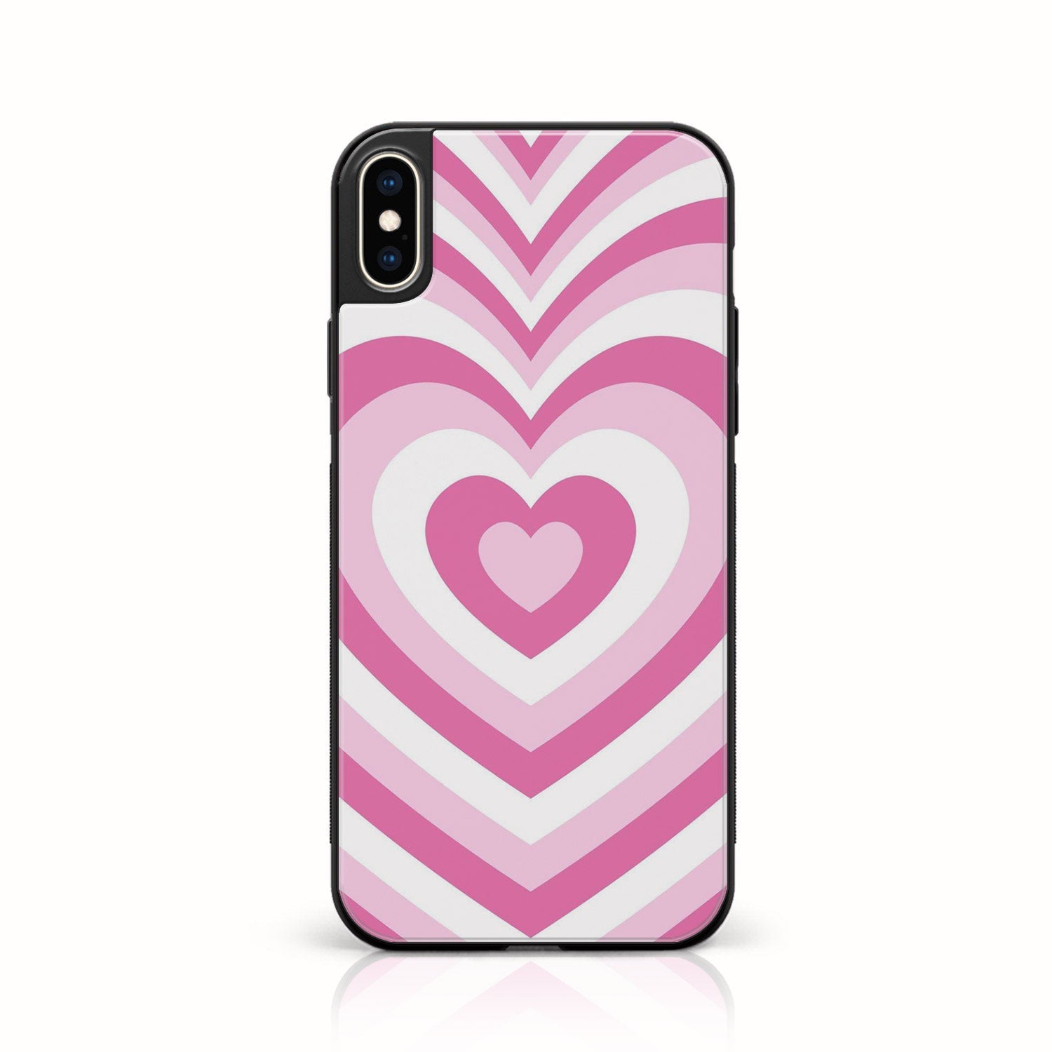 iPhone XS Max - Heart Beat Series - Premium Printed Glass soft Bumper shock Proof Case