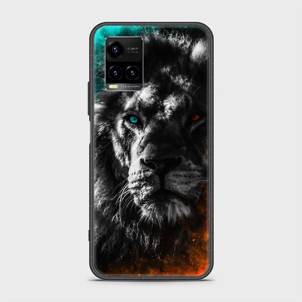 Vivo Y33s - Tiger Series - Premium Printed Glass soft Bumper shock Proof Case