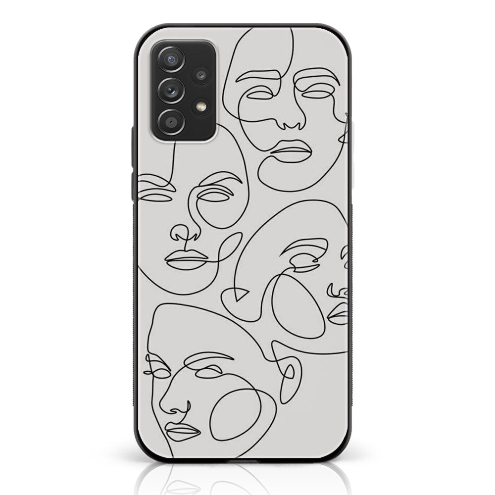 Samsung Galaxy A32 4G- Girls Line Art Series - Premium Printed Glass soft Bumper shock Proof Case
