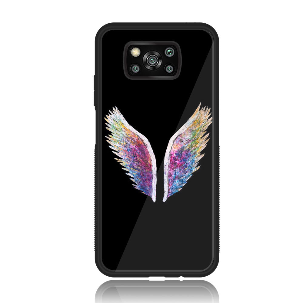 Xiaomi Poco X3 pro - Angel Wing Series - Premium Printed Glass soft Bumper shock Proof Case