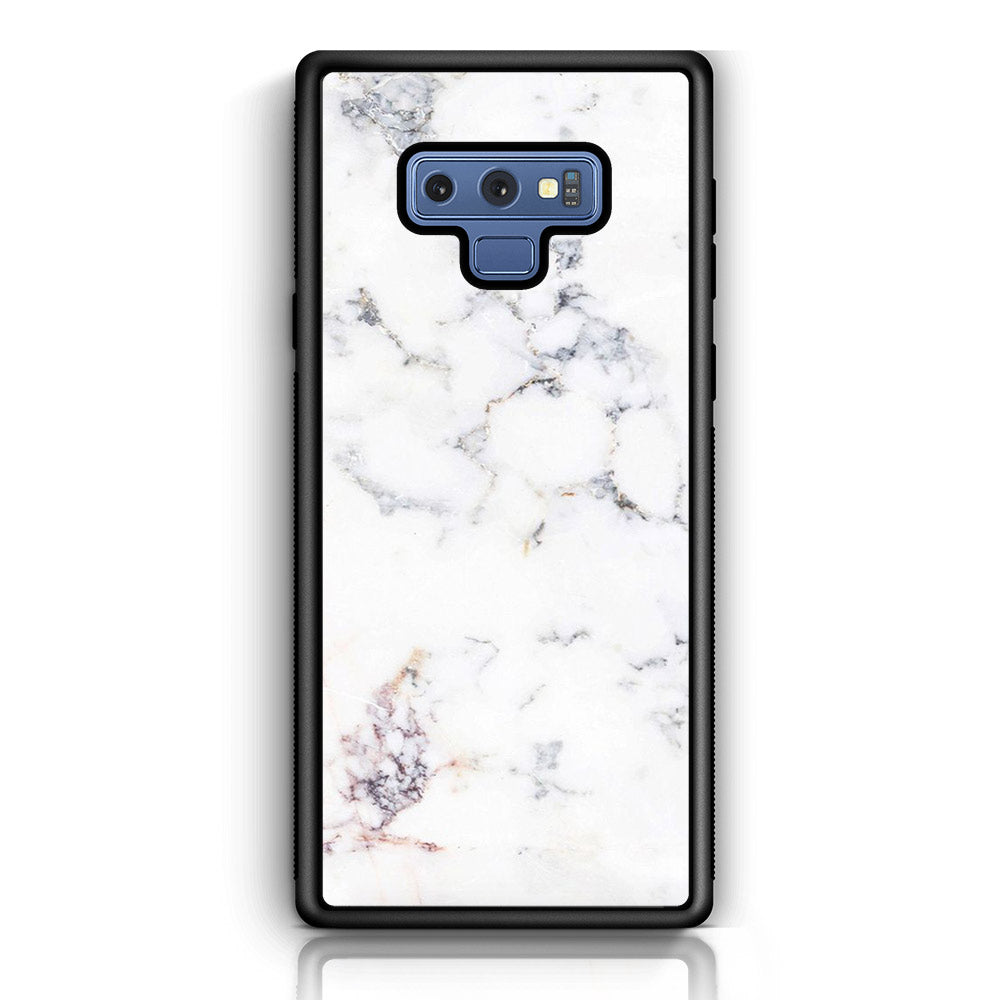 Samsung Galaxy Note 9 - White Marble Series - Premium Printed Glass soft Bumper shock Proof Case