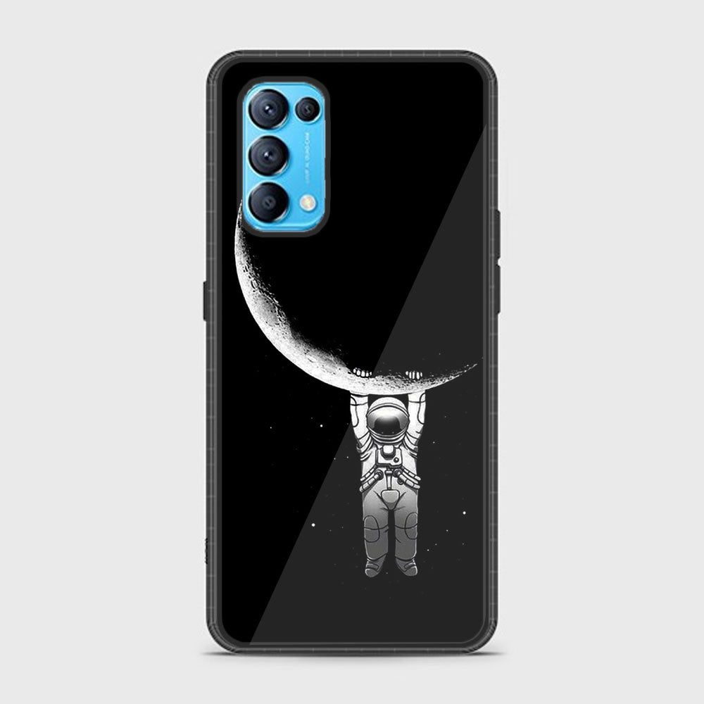 Oppo Find X3 Space Astronaut Premium Printed Glass soft Bumper shock Proof Case