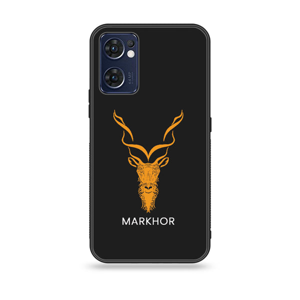 Oppo Reno 7 Markhor Design 3 Premium Printed Glass soft Bumper shock Proof Case CS-19864