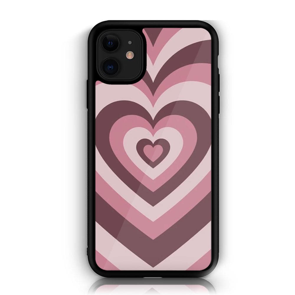 iPhone 11 Heart Series  Premium Printed Glass soft Bumper shock Proof Case