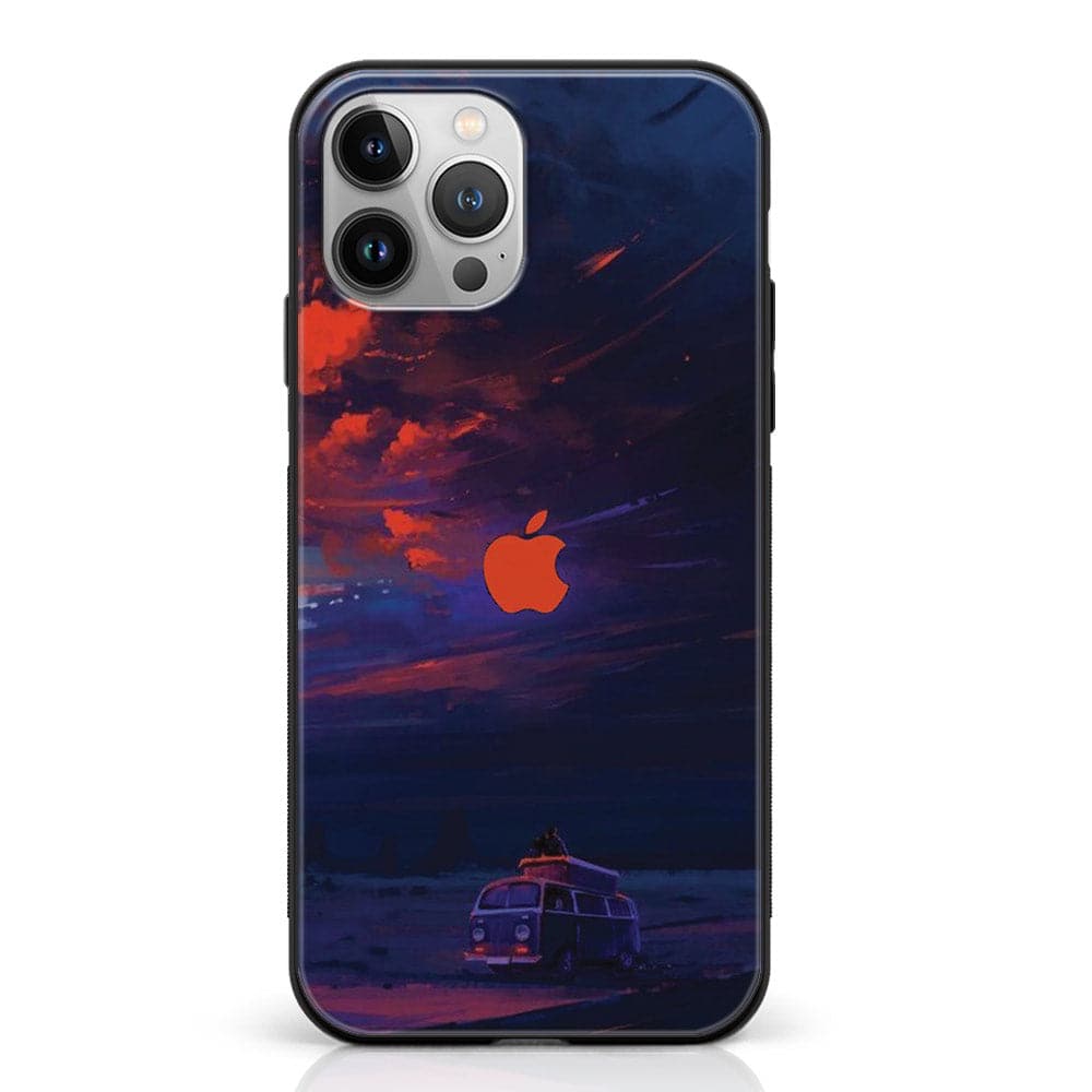 iPhone 12 Pro - Apple logo Series - Premium Printed Glass soft Bumper shock Proof Case