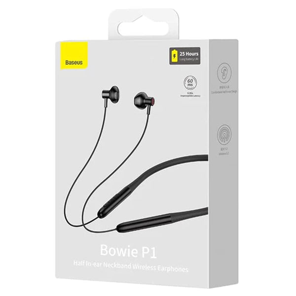 Baseus Bowie P1 Half In-ear Neckband Wireless Earphones Black